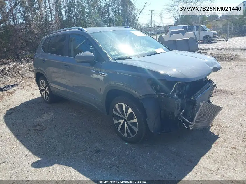 2022 Volkswagen Taos 1.5T Se VIN: 3VVWX7B26NM021440 Lot: 42070210