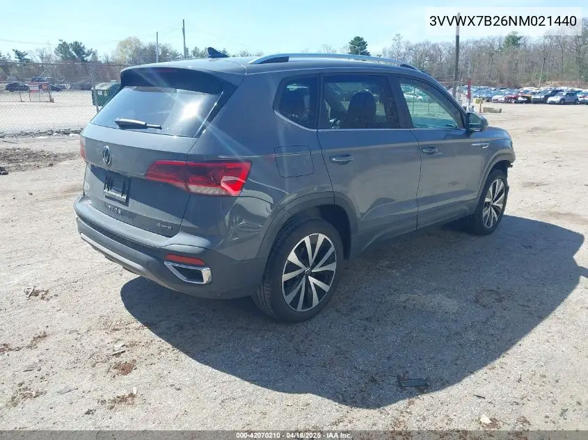 2022 Volkswagen Taos 1.5T Se VIN: 3VVWX7B26NM021440 Lot: 42070210