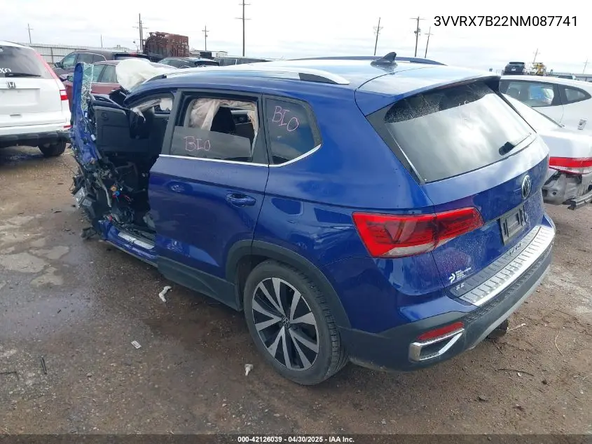 2022 Volkswagen Taos 1.5T Se VIN: 3VVRX7B22NM087741 Lot: 42126039