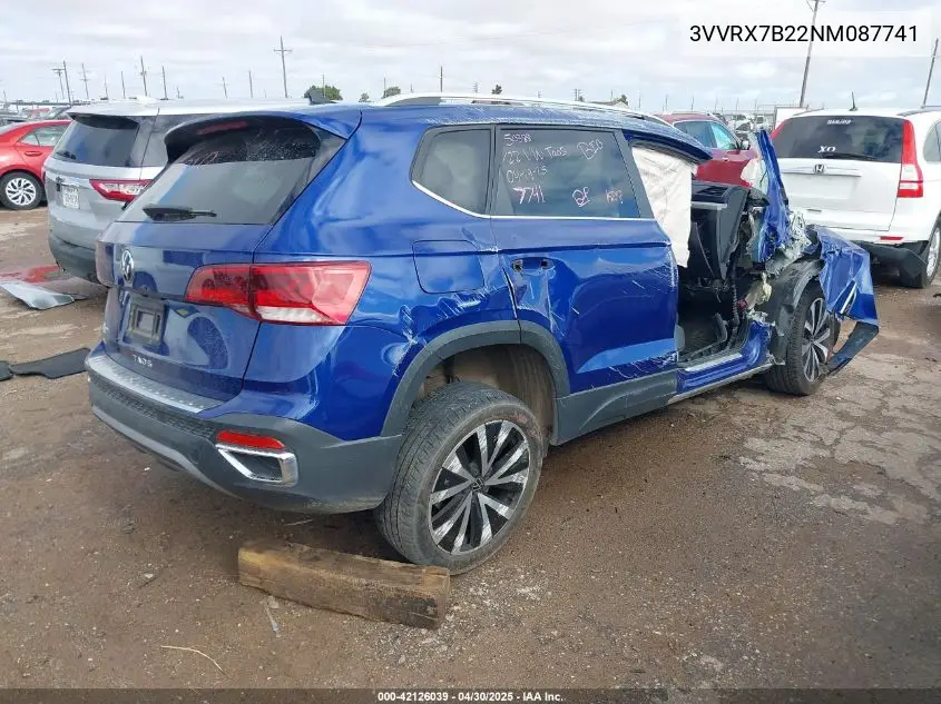 2022 Volkswagen Taos 1.5T Se VIN: 3VVRX7B22NM087741 Lot: 42126039