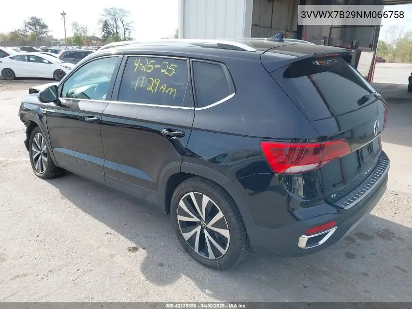 2022 Volkswagen Taos 1.5T Se VIN: 3VVWX7B29NM066758 Lot: 42139350