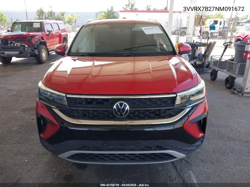 2022 Volkswagen Taos 1.5T Se VIN: 3VVRX7B27NM091672 Lot: 42158739