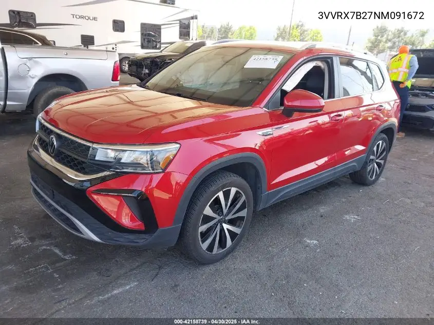 2022 Volkswagen Taos 1.5T Se VIN: 3VVRX7B27NM091672 Lot: 42158739