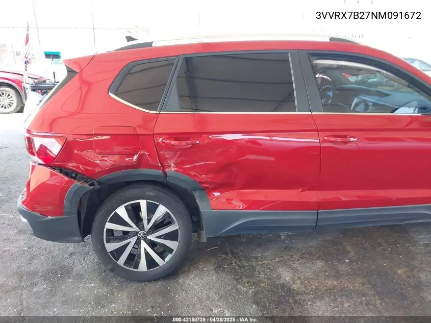2022 Volkswagen Taos 1.5T Se VIN: 3VVRX7B27NM091672 Lot: 42158739