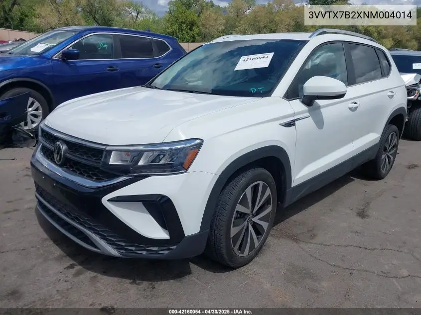 2022 Volkswagen Taos 1.5T Se VIN: 3VVTX7B2XNM004014 Lot: 42160054
