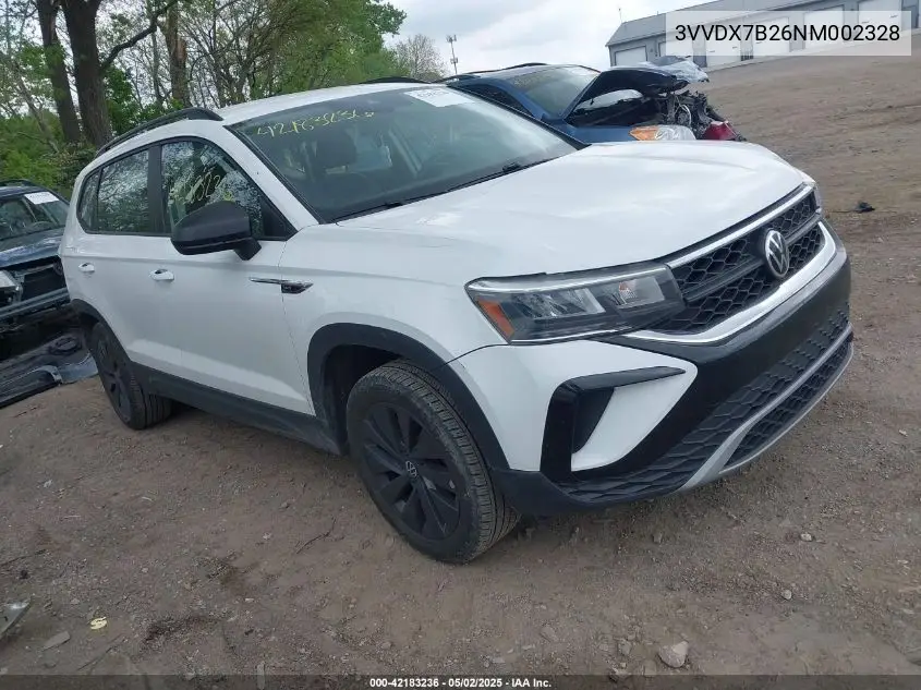 2022 Volkswagen Taos 1.5T S VIN: 3VVDX7B26NM002328 Lot: 42183236