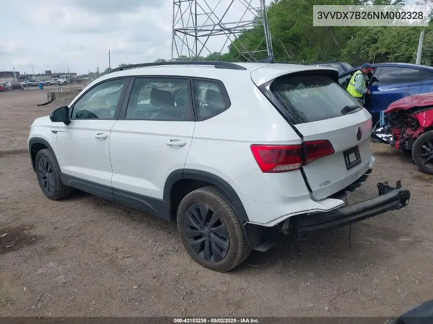 2022 Volkswagen Taos 1.5T S VIN: 3VVDX7B26NM002328 Lot: 42183236