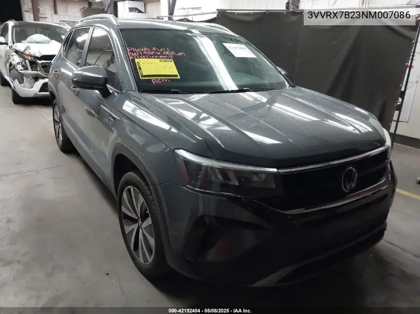 2022 Volkswagen Taos 1.5T Se VIN: 3VVRX7B23NM007086 Lot: 42192404