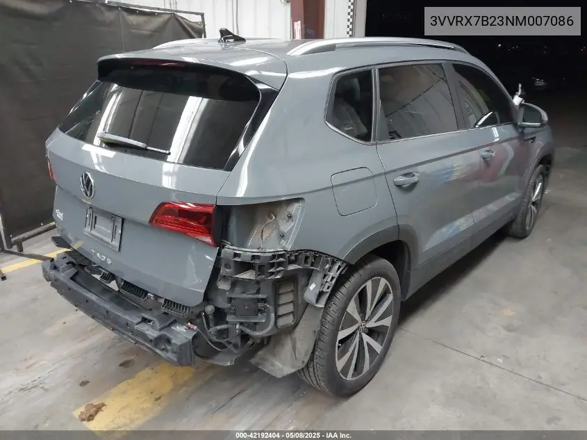 2022 Volkswagen Taos 1.5T Se VIN: 3VVRX7B23NM007086 Lot: 42192404
