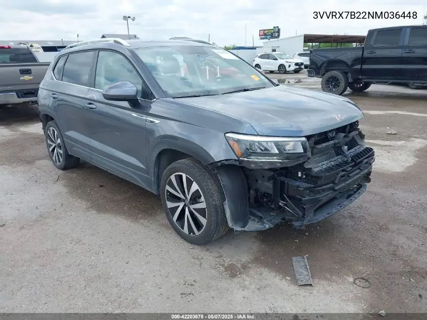 2022 Volkswagen Taos 1.5T Se VIN: 3VVRX7B22NM036448 Lot: 42203678