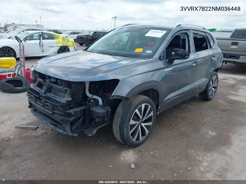 2022 Volkswagen Taos 1.5T Se VIN: 3VVRX7B22NM036448 Lot: 42203678