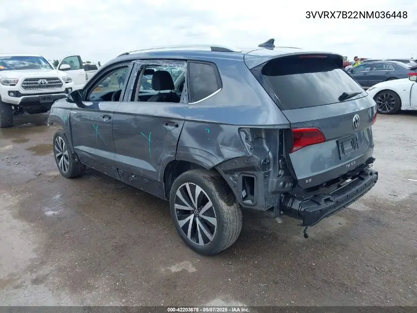 2022 Volkswagen Taos 1.5T Se VIN: 3VVRX7B22NM036448 Lot: 42203678