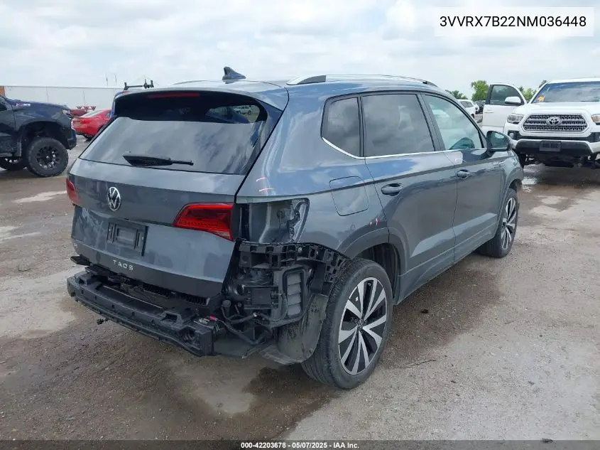 2022 Volkswagen Taos 1.5T Se VIN: 3VVRX7B22NM036448 Lot: 42203678