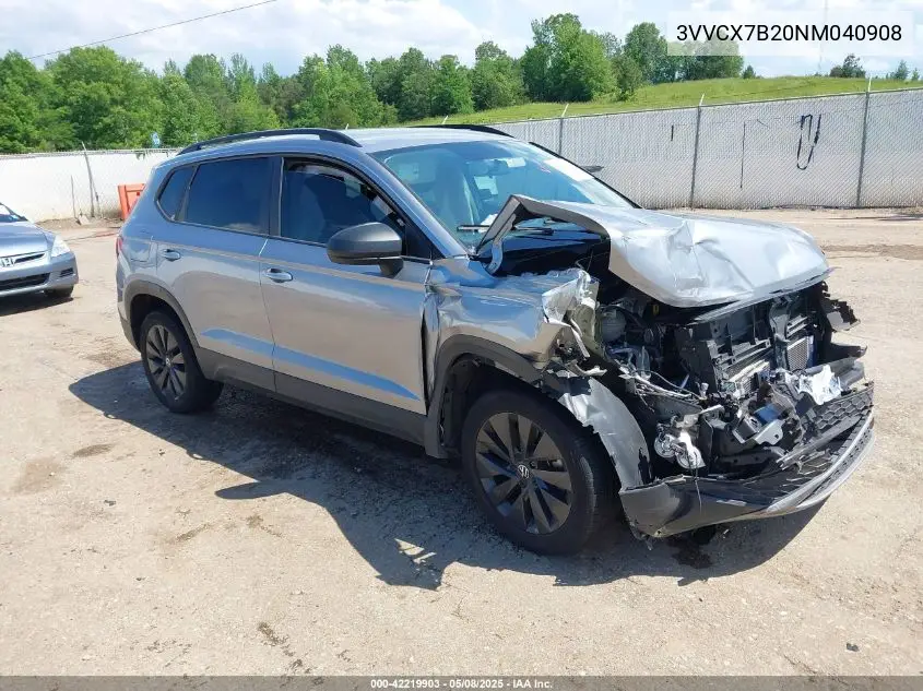 2022 Volkswagen Taos 1.5T S VIN: 3VVCX7B20NM040908 Lot: 42219903