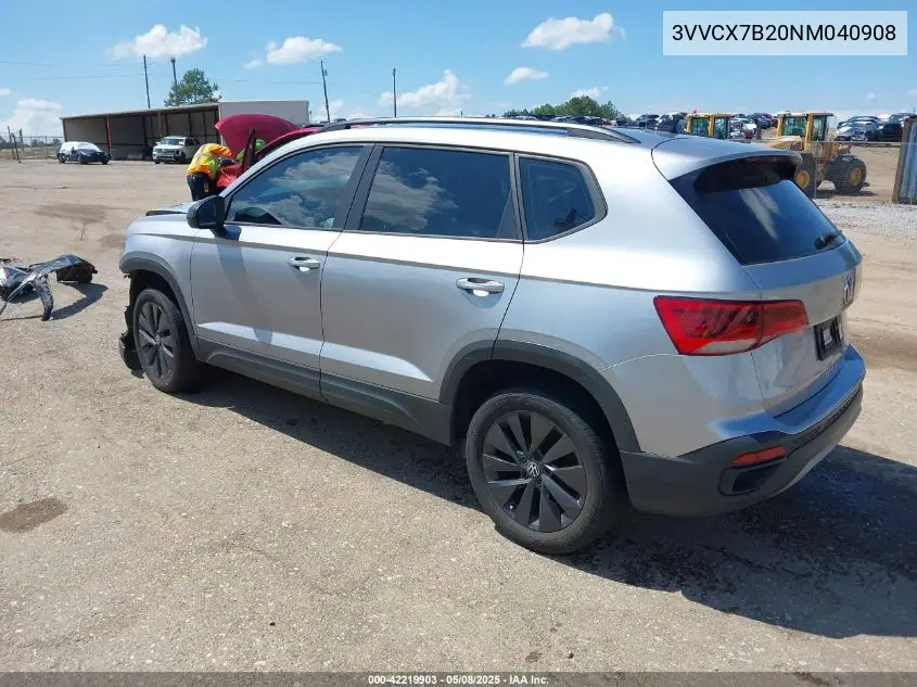 2022 Volkswagen Taos 1.5T S VIN: 3VVCX7B20NM040908 Lot: 42219903
