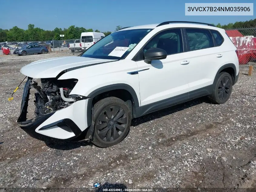 2022 Volkswagen Taos 1.5T S VIN: 3VVCX7B24NM035906 Lot: 42224961