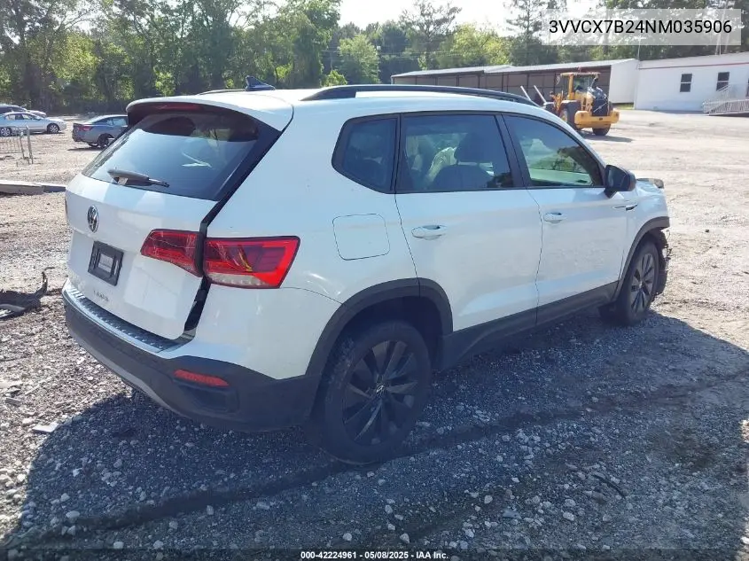 2022 Volkswagen Taos 1.5T S VIN: 3VVCX7B24NM035906 Lot: 42224961