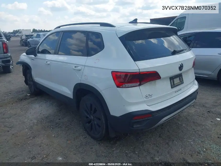 2022 Volkswagen Taos 1.5T S VIN: 3VVCX7B28NM070352 Lot: 42226654