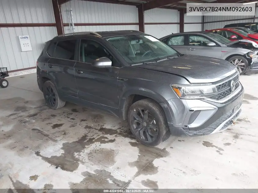 2022 Volkswagen Taos 1.5T Se VIN: 3VVRX7B24NM092603 Lot: 42241051