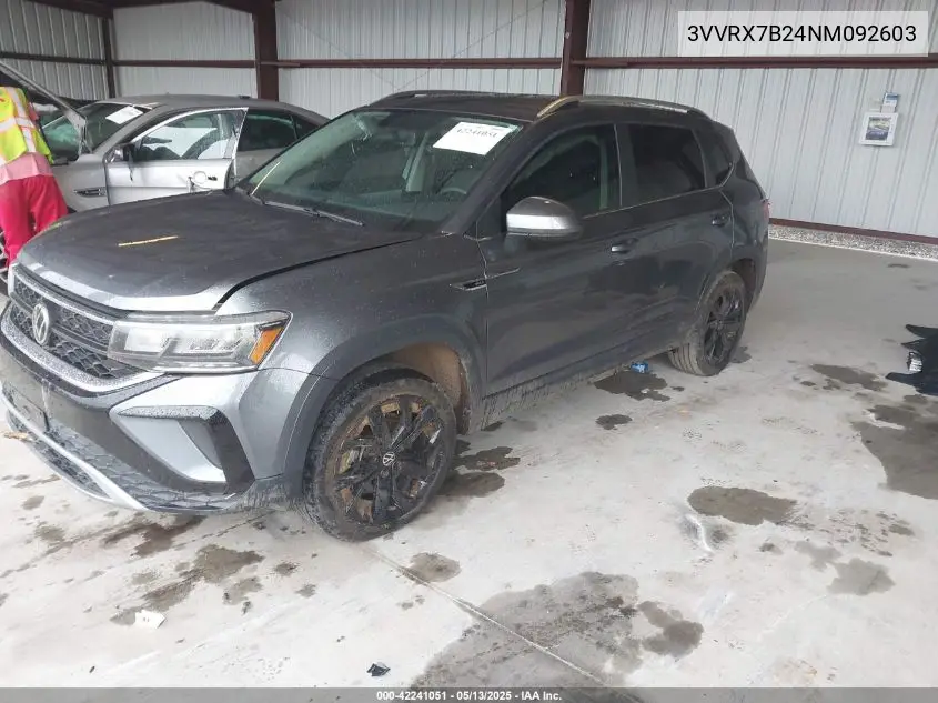 2022 Volkswagen Taos 1.5T Se VIN: 3VVRX7B24NM092603 Lot: 42241051