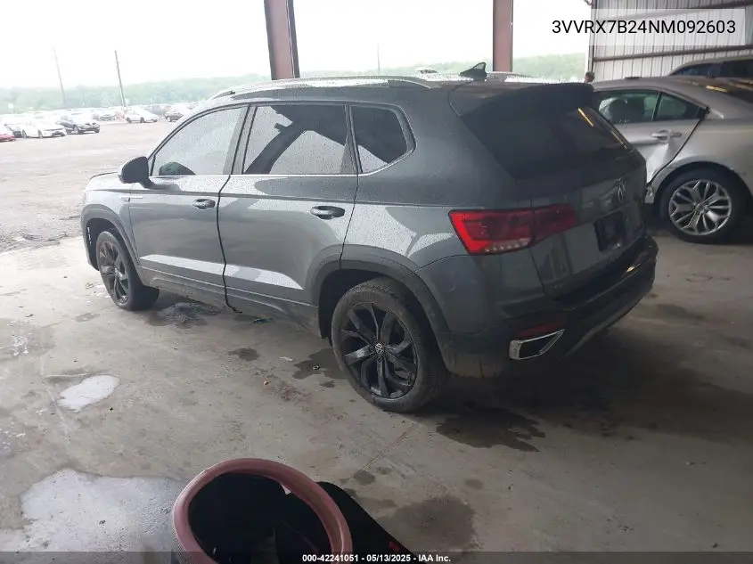 2022 Volkswagen Taos 1.5T Se VIN: 3VVRX7B24NM092603 Lot: 42241051