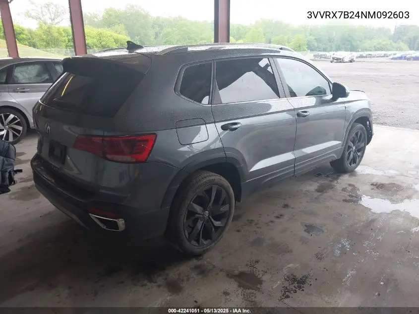 2022 Volkswagen Taos 1.5T Se VIN: 3VVRX7B24NM092603 Lot: 42241051