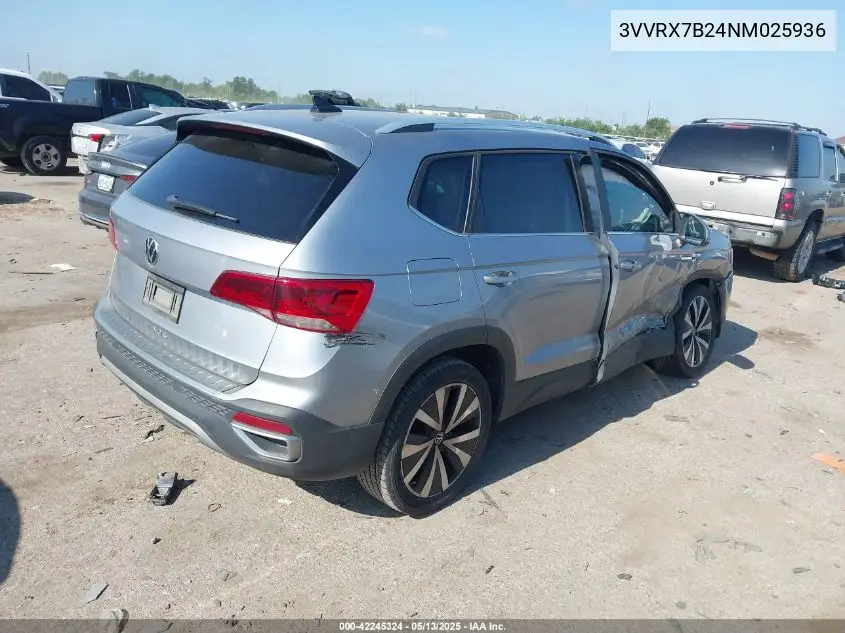2022 Volkswagen Taos 1.5T Se VIN: 3VVRX7B24NM025936 Lot: 42245324