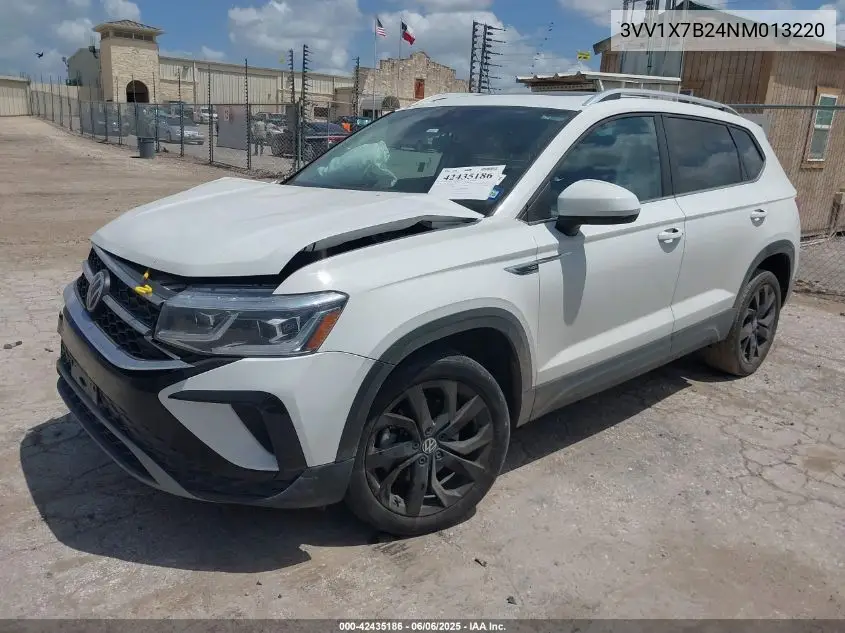 2022 Volkswagen Taos 1.5T Sel VIN: 3VV1X7B24NM013220 Lot: 42435186