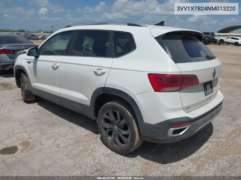2022 Volkswagen Taos 1.5T Sel VIN: 3VV1X7B24NM013220 Lot: 42435186