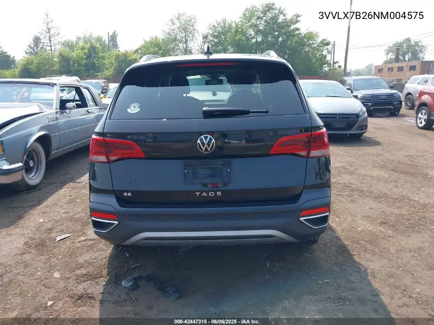 2022 Volkswagen Taos 1.5T Se VIN: 3VVLX7B26NM004575 Lot: 42447315
