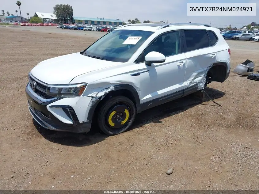 2022 Volkswagen Taos 1.5T Se VIN: 3VVTX7B24NM024971 Lot: 42464397