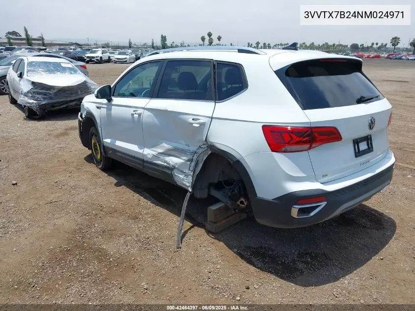 2022 Volkswagen Taos 1.5T Se VIN: 3VVTX7B24NM024971 Lot: 42464397