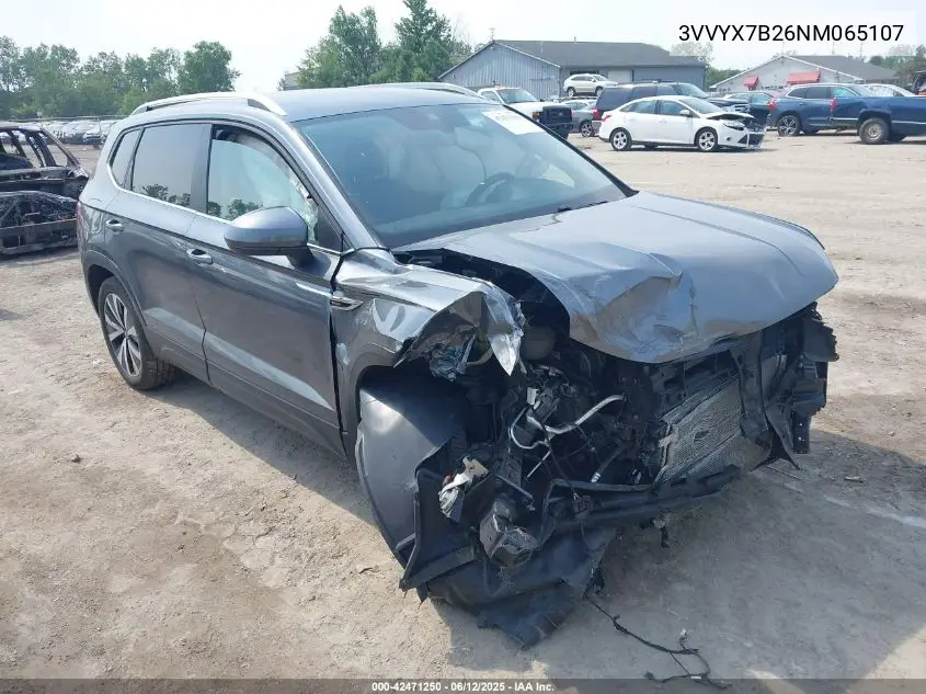 2022 Volkswagen Taos 1.5T Se VIN: 3VVYX7B26NM065107 Lot: 42471250