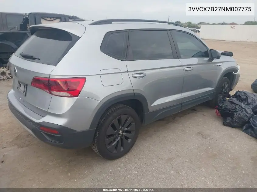 2022 Volkswagen Taos 1.5T S VIN: 3VVCX7B27NM007775 Lot: 42481792