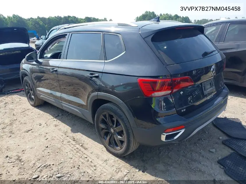 2022 Volkswagen Taos 1.5T Se VIN: 3VVPX7B27NM045458 Lot: 42485082