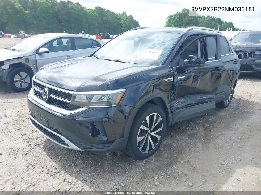 2022 Volkswagen Taos 1.5T Se VIN: 3VVPX7B22NM036151 Lot: 42491826