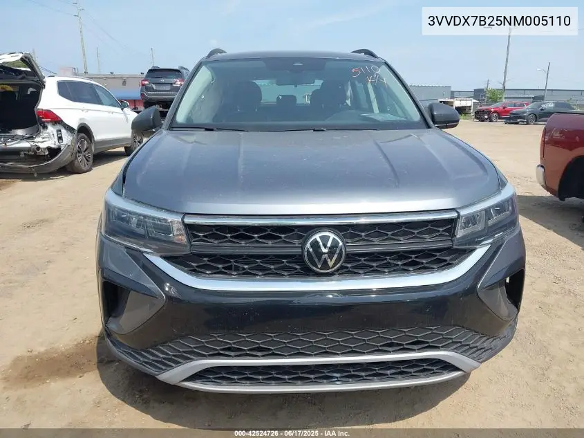2022 Volkswagen Taos 1.5T S VIN: 3VVDX7B25NM005110 Lot: 42524726