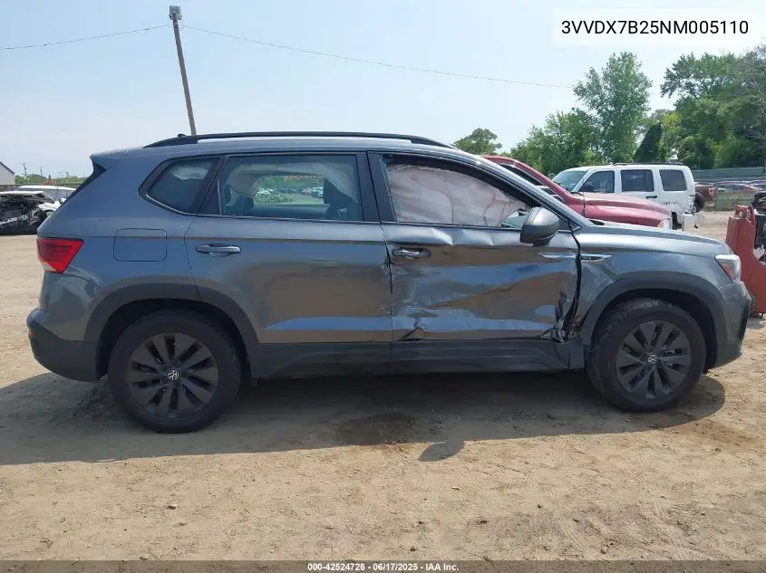2022 Volkswagen Taos 1.5T S VIN: 3VVDX7B25NM005110 Lot: 42524726