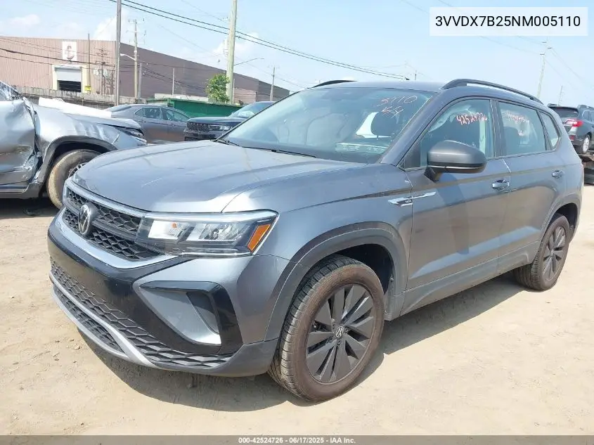 2022 Volkswagen Taos 1.5T S VIN: 3VVDX7B25NM005110 Lot: 42524726