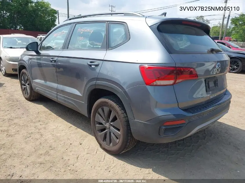 2022 Volkswagen Taos 1.5T S VIN: 3VVDX7B25NM005110 Lot: 42524726