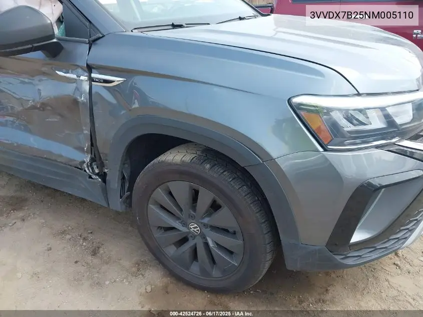 2022 Volkswagen Taos 1.5T S VIN: 3VVDX7B25NM005110 Lot: 42524726