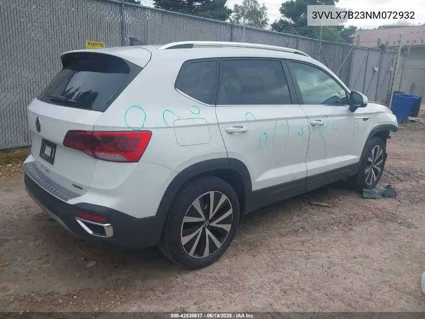 2022 Volkswagen Taos 1.5T Se VIN: 3VVLX7B23NM072932 Lot: 42530617