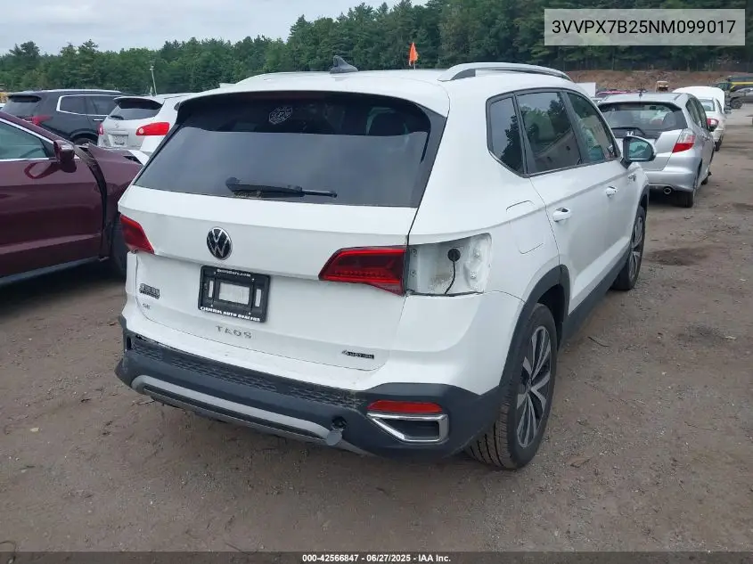 2022 Volkswagen Taos 1.5T Se VIN: 3VVPX7B25NM099017 Lot: 42566847