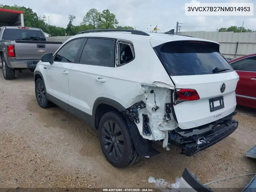 2022 Volkswagen Taos 1.5T S VIN: 3VVCX7B27NM014953 Lot: 42573265