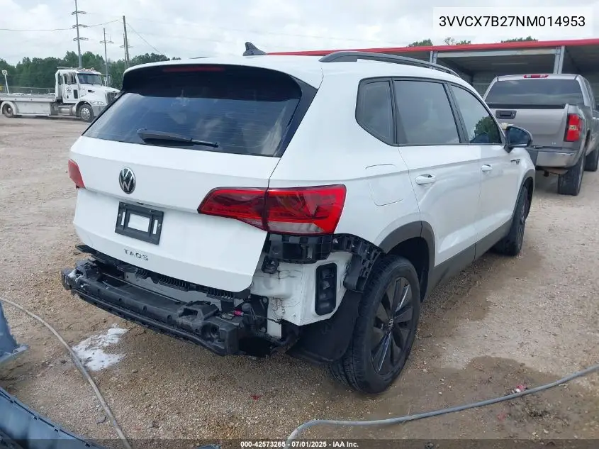 2022 Volkswagen Taos 1.5T S VIN: 3VVCX7B27NM014953 Lot: 42573265