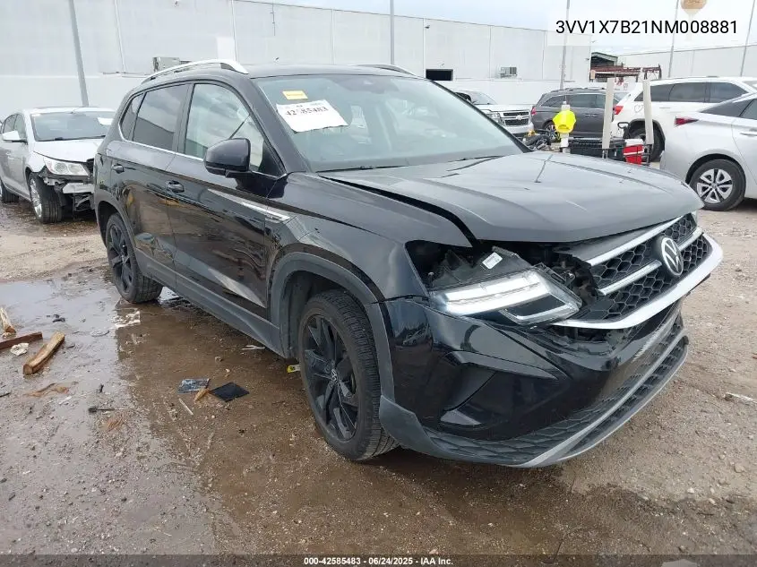 2022 Volkswagen Taos 1.5T Sel VIN: 3VV1X7B21NM008881 Lot: 42585483
