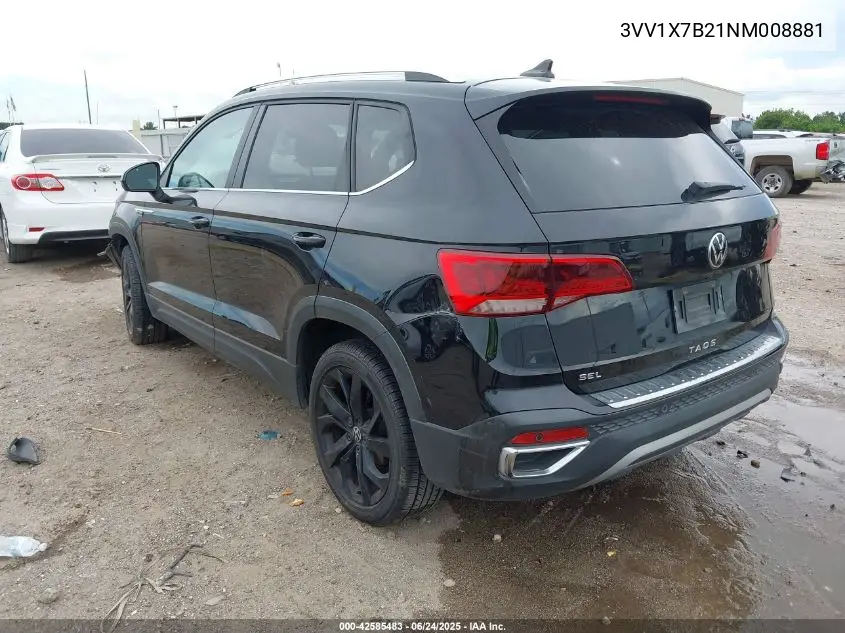 2022 Volkswagen Taos 1.5T Sel VIN: 3VV1X7B21NM008881 Lot: 42585483