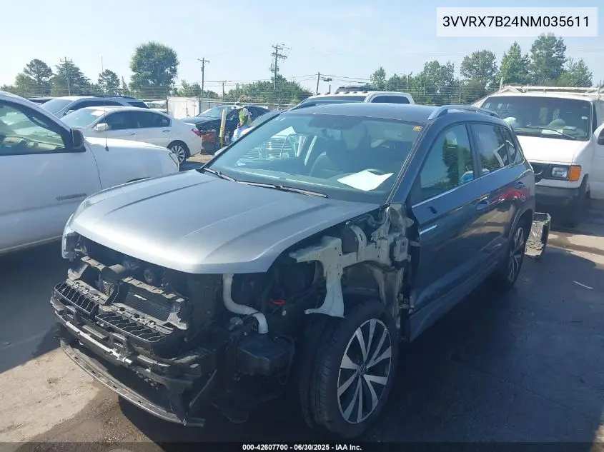 2022 Volkswagen Taos 1.5T Se VIN: 3VVRX7B24NM035611 Lot: 42607700
