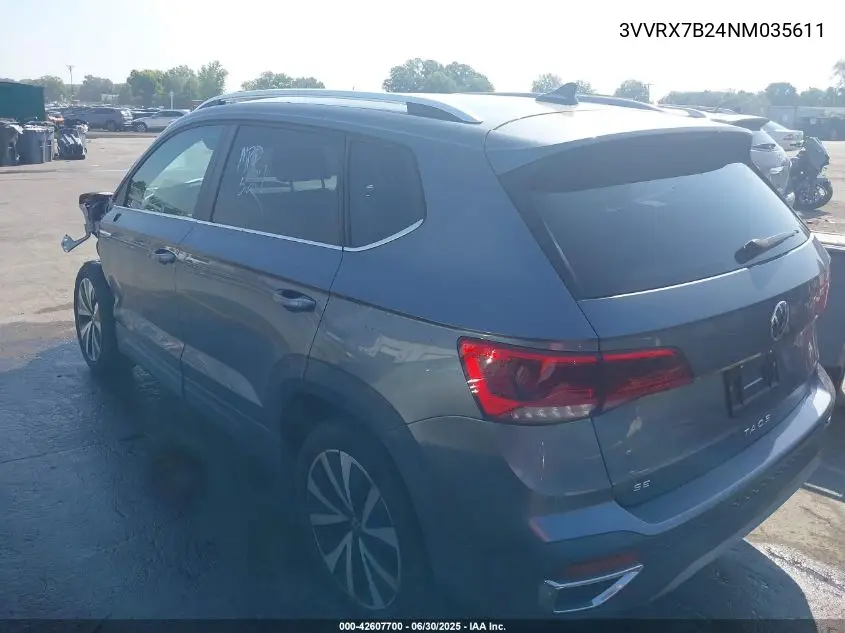 2022 Volkswagen Taos 1.5T Se VIN: 3VVRX7B24NM035611 Lot: 42607700