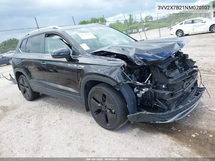 3vv2x7b21nm070107 3VV2X7B21NM070107 2022 Volkswagen Taos 1.5T Sel